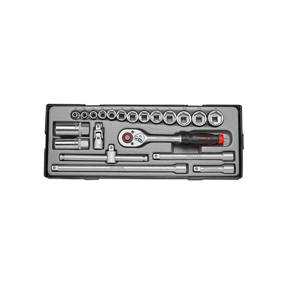 3/8" Doppenset 6-kant SAE 21 delig