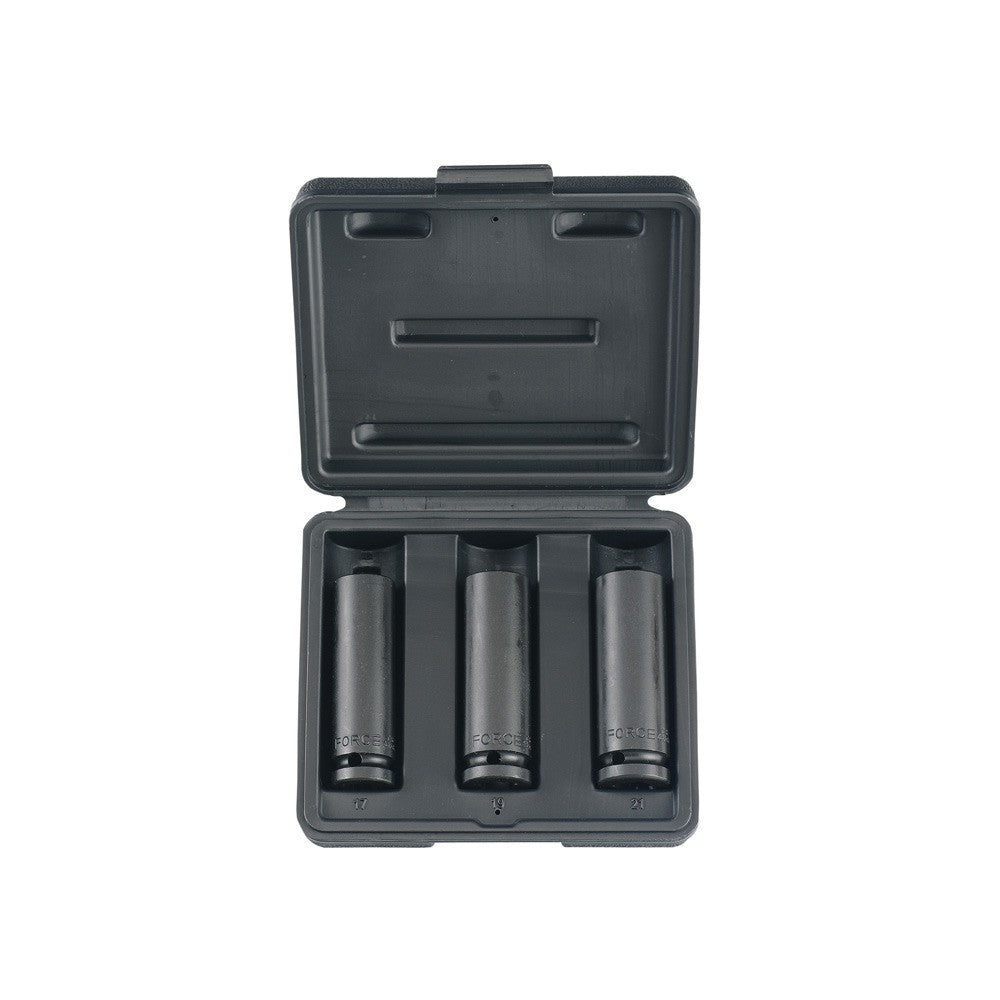 3pc 1/2"DR. Wheel nut impact thin-wall socket set