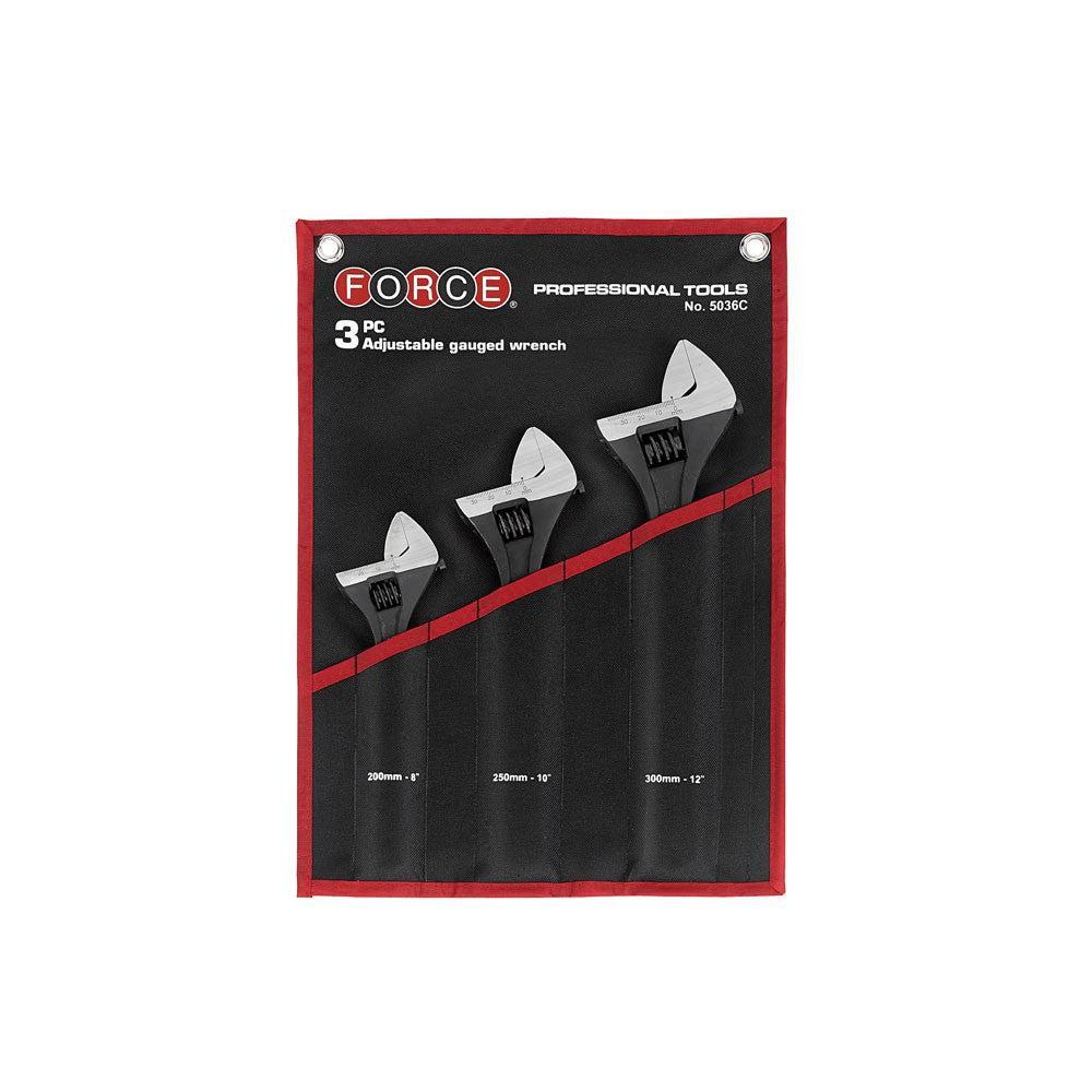 3pc Adjustable wrench set (in cloth bag)