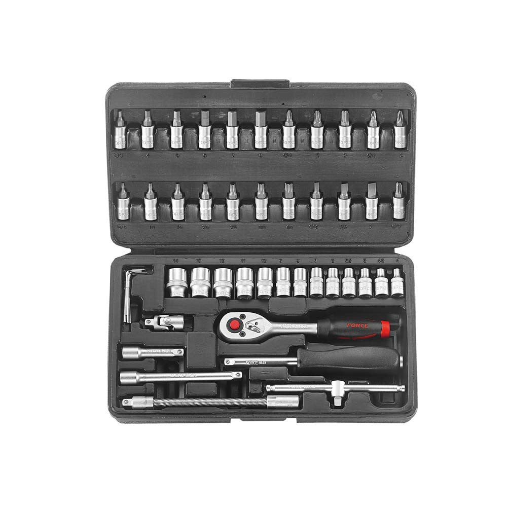 46pc 1/4" 6pt. Flank socket set
