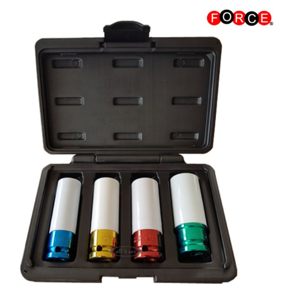 4pc 1/2"DR. Wheel nut 6pt. impact socket set