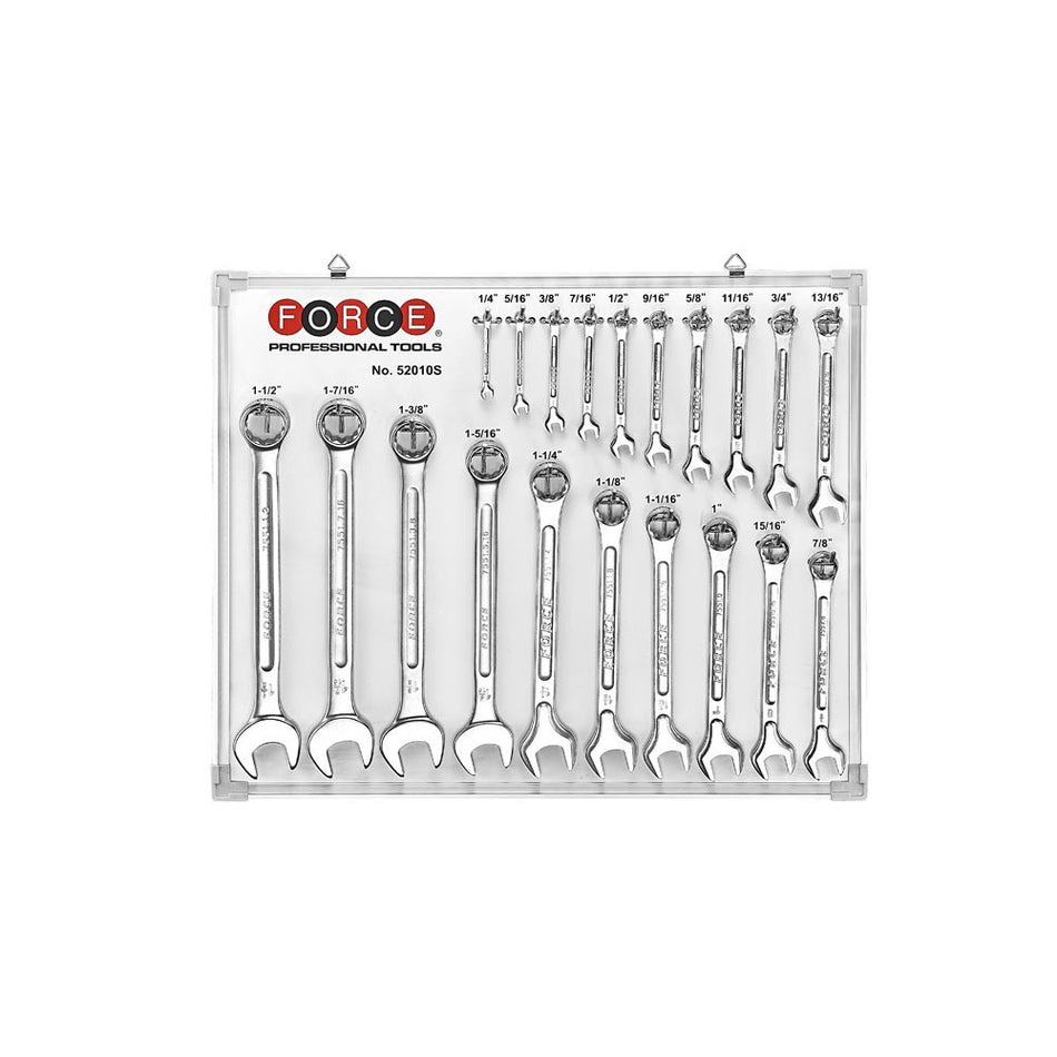 20pc Combination wrench (SAE) (white board and hooks)