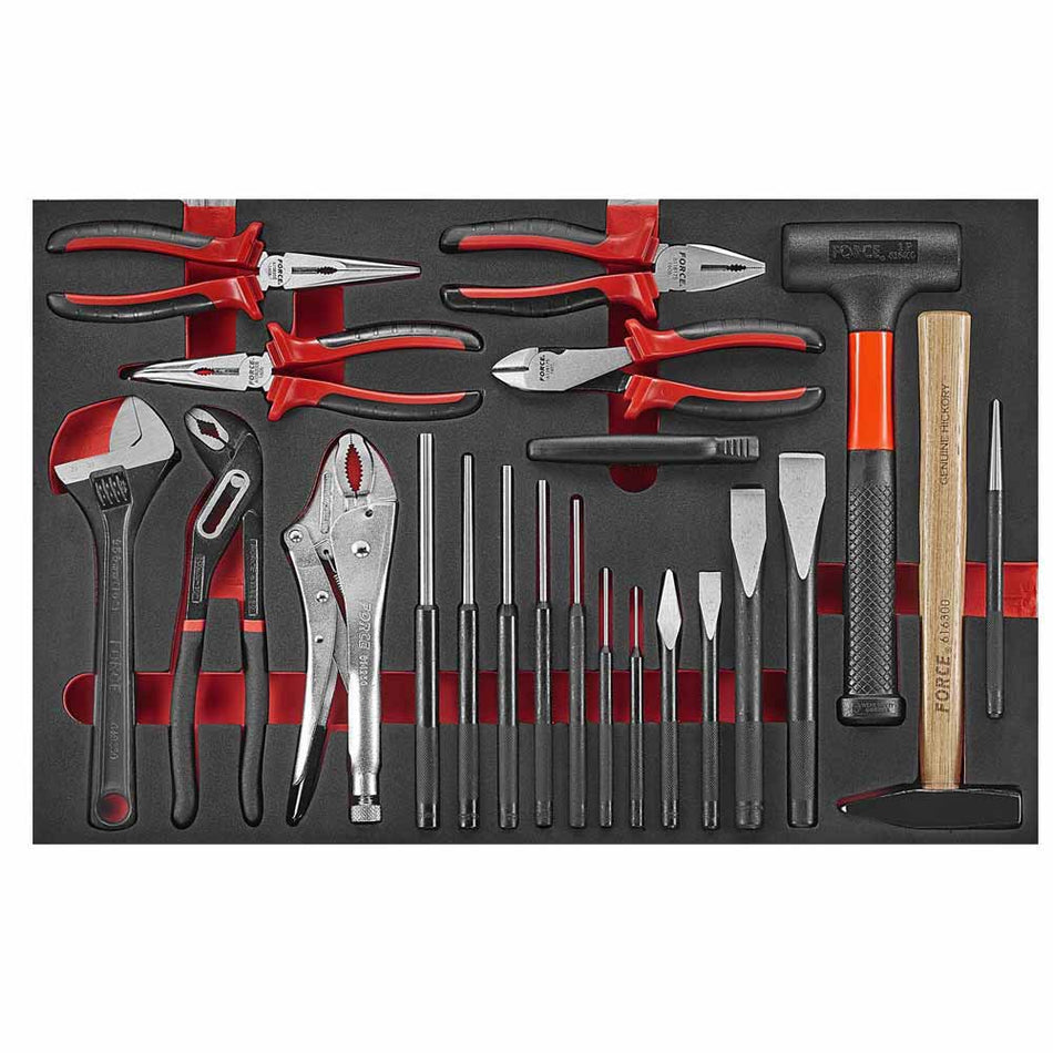 22pc Pliers and hammer chisel set (EVA)