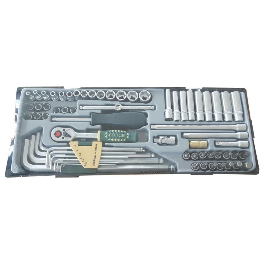 65pc 1/4" 6pt. Flank socket set