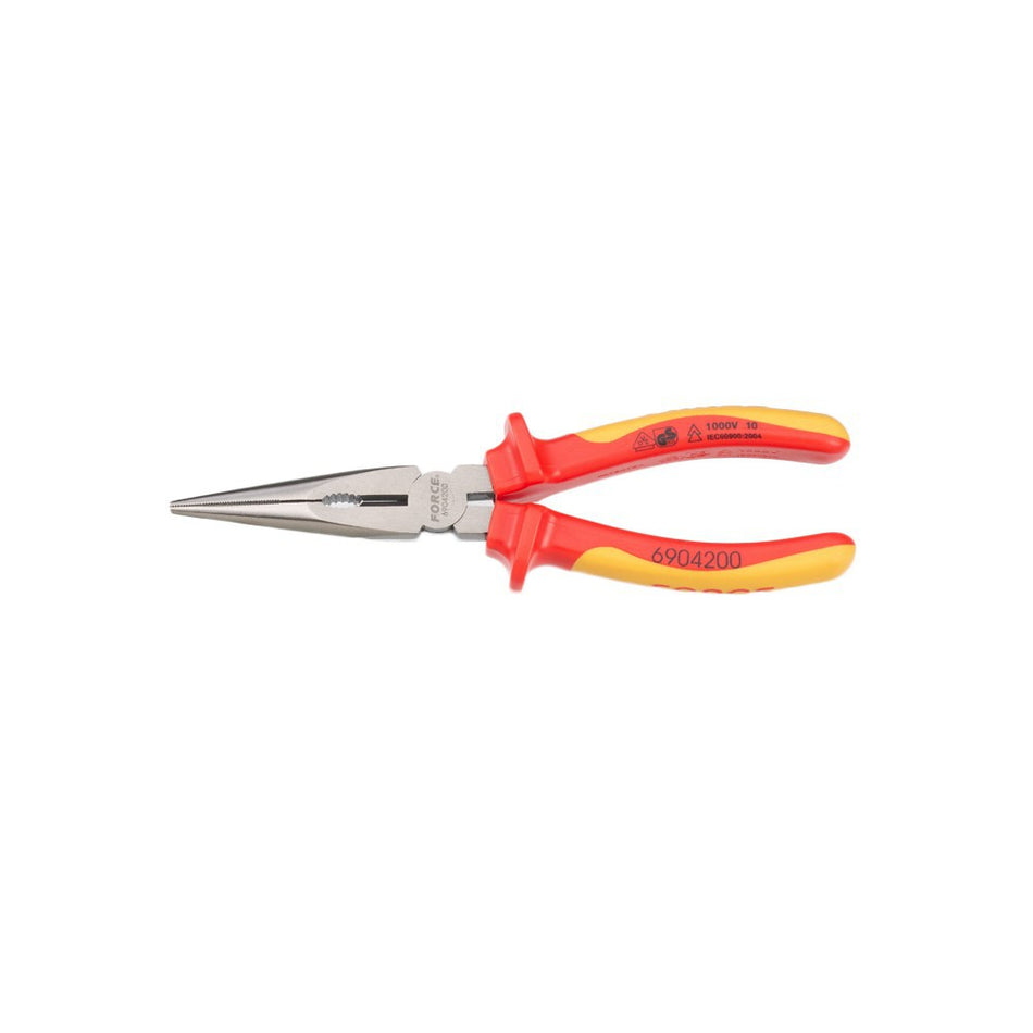 Insulated long nose pliers 6"