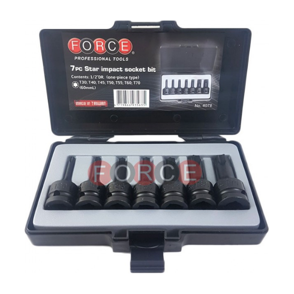 7pc 1/2" Imp.star socket bit