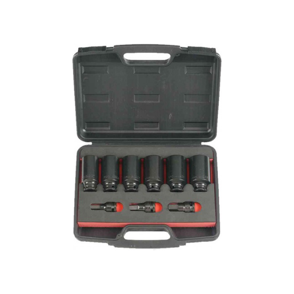 9pc 1/2" Impact deep socket & Hex impact socket bit set