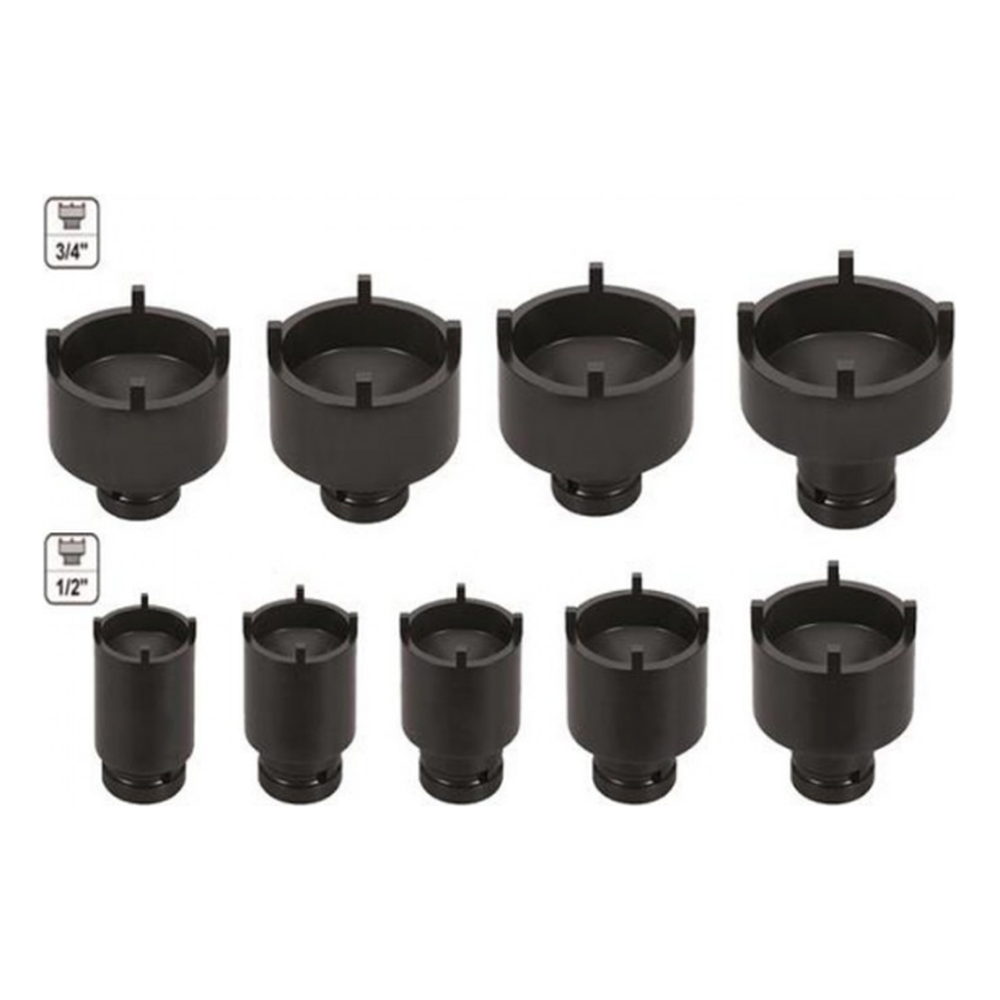 9pc 1/2"DR. and 3/4"DR. pin wrench socket (KM nuts)