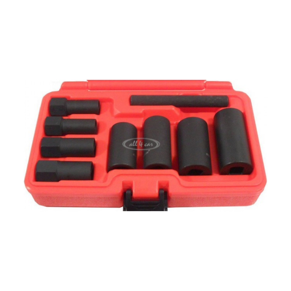 9pc Wheel lock removal impact socket set