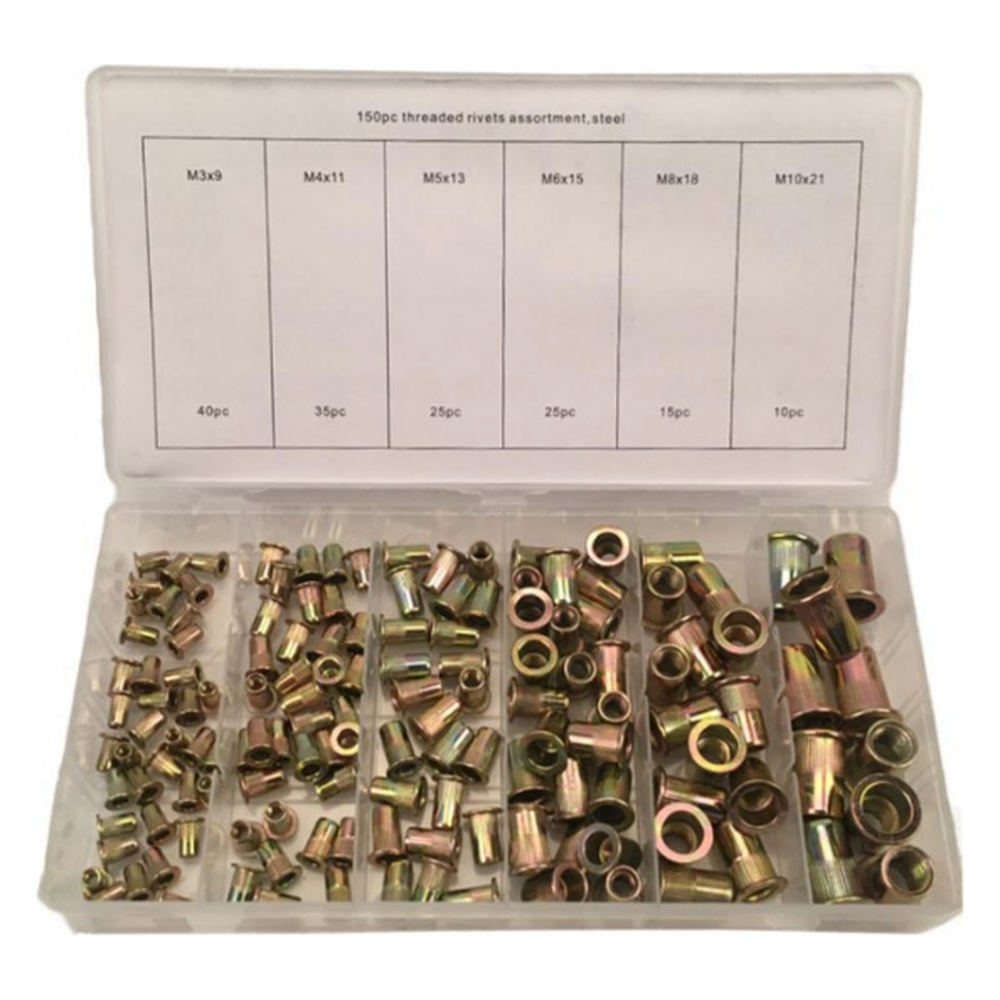 Assortiment Blindklinkmoeren Staal 150 pcs