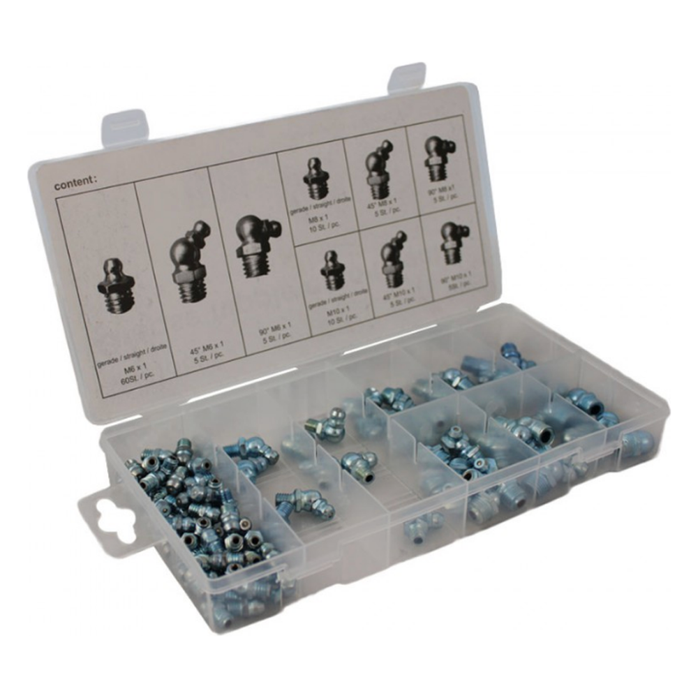 Assortiment metrische smeernippels 110-delig