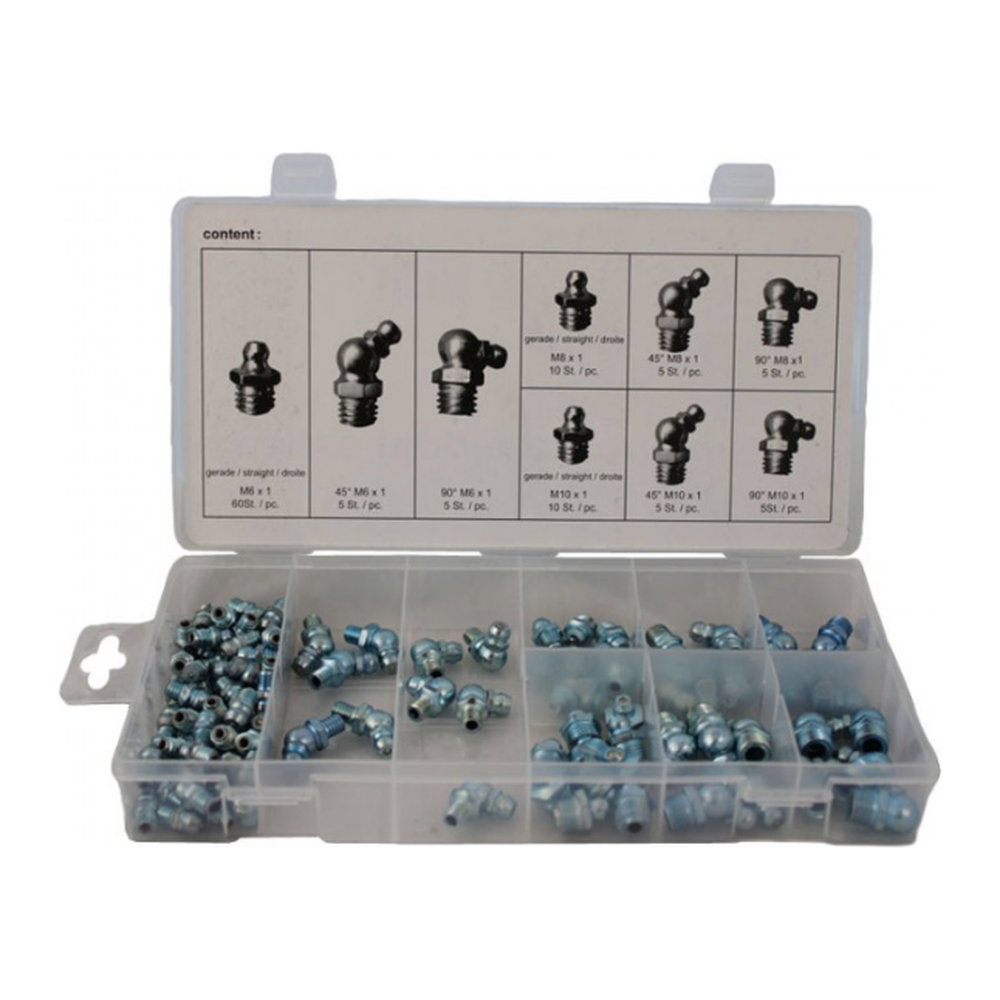 Assortiment metrische smeernippels 110-delig