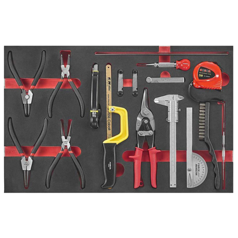 Black 8-drawer trolley with 370pc tools (EVA)