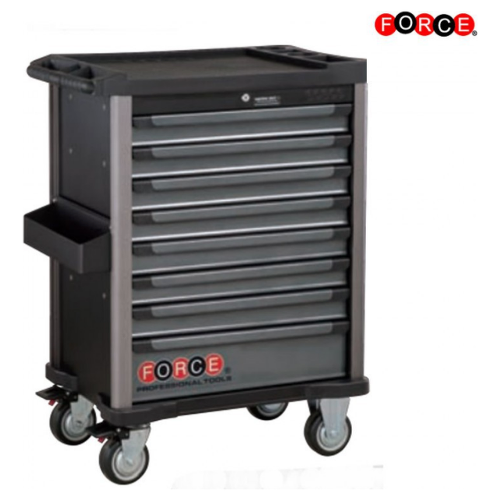 Black 8-drawer trolley with 370pc tools (EVA)