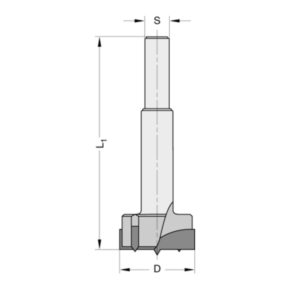 Cylinderkopboren zonder spanvlak HW Z=2/V=2 Met centreerpunt