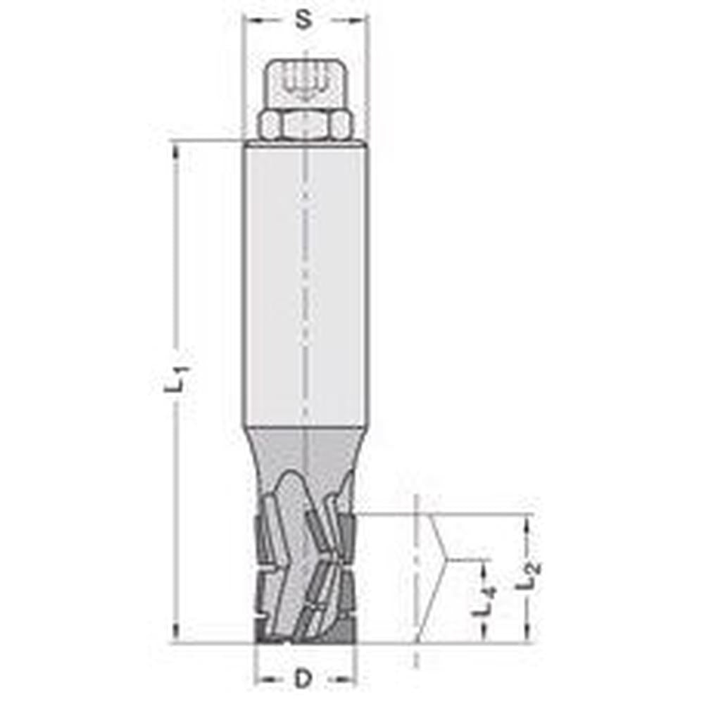 Diamant groeffrees (DIAMATIC-TOP) DP Z=4 15556 spiraalvormig