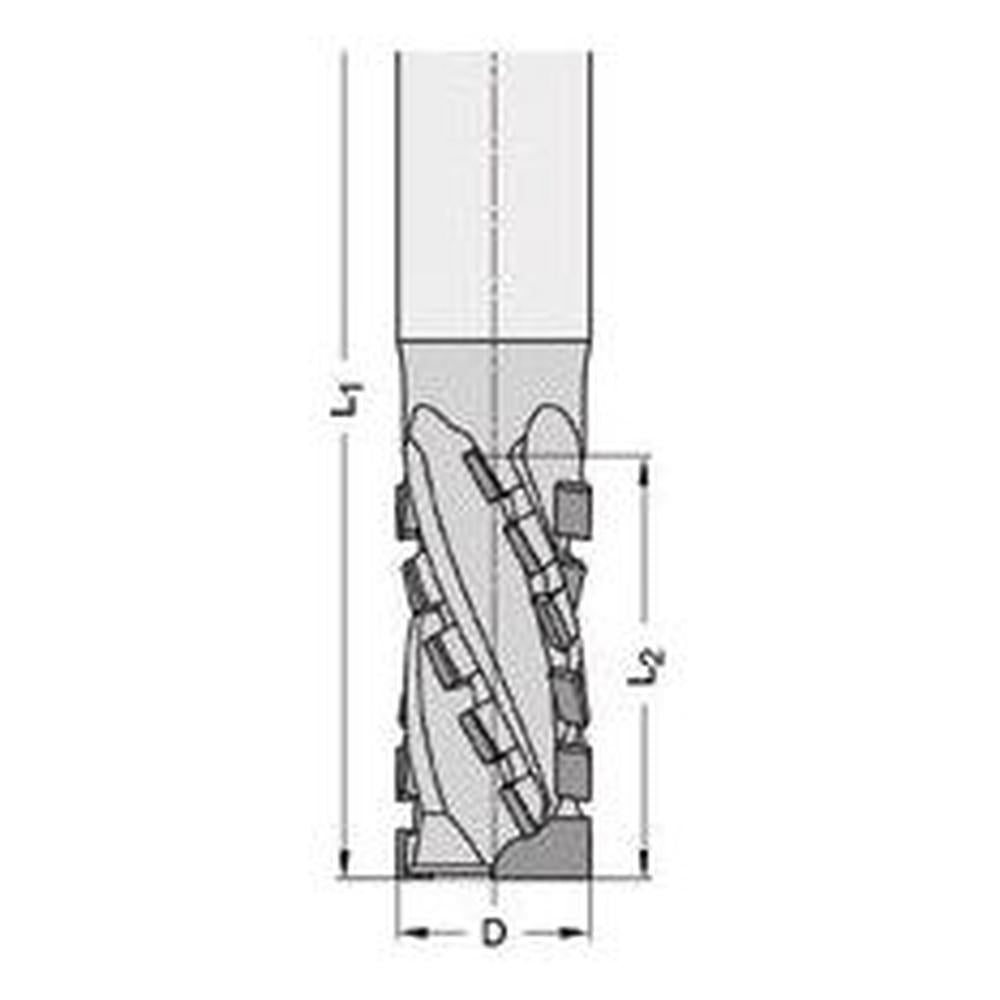 Diamant groeffrees DP Z=2+2 15530 spiraalvormig - voor massief hout