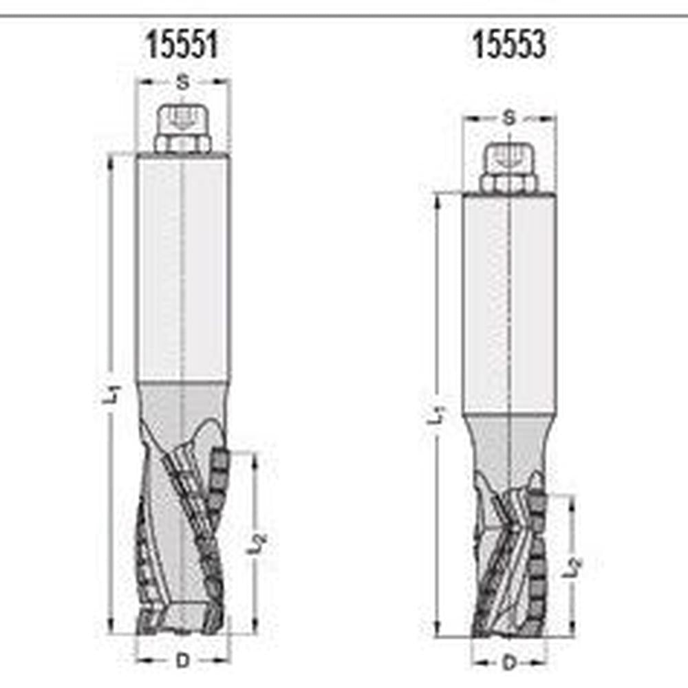 Diamant groeffrezen (DIAMATIC) DP Z=3 15551 / 15553 spiraalvormig