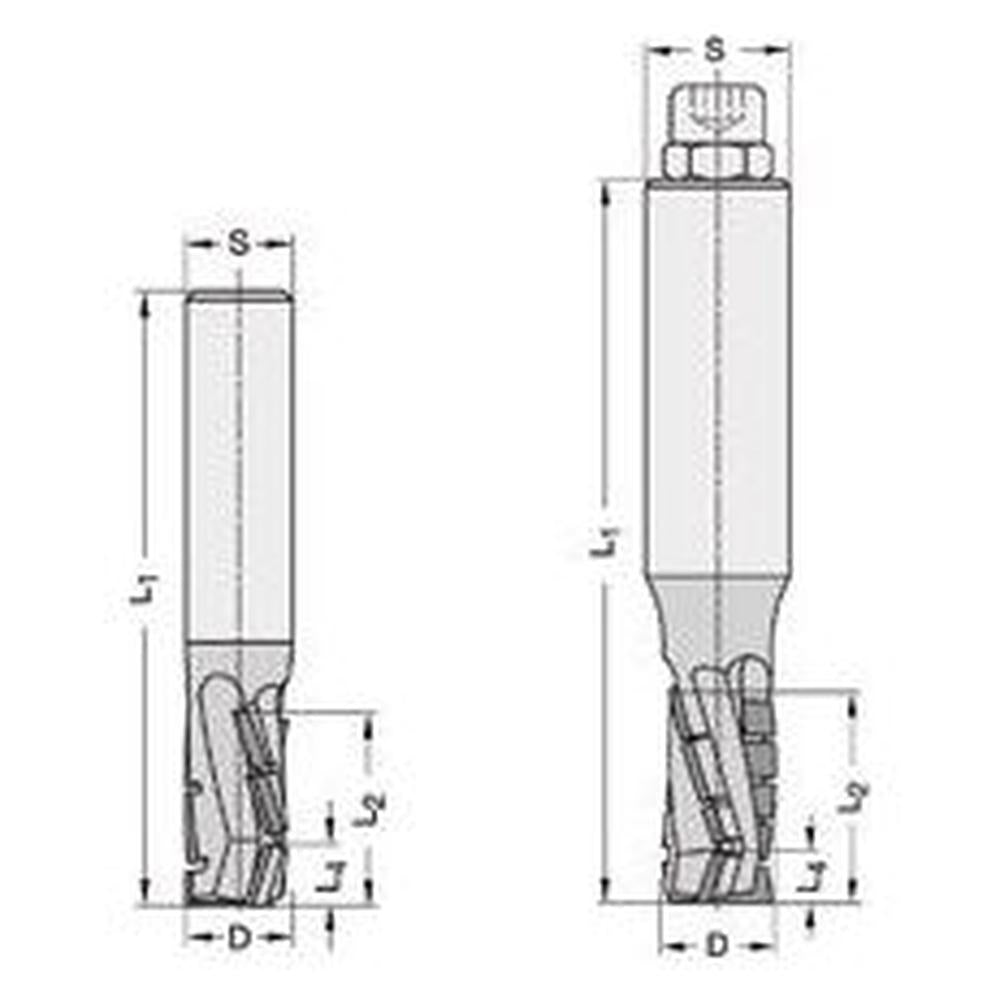Diamant groeffrezen (DIAMATIC) DP Z=3 15555 spiraalvormig