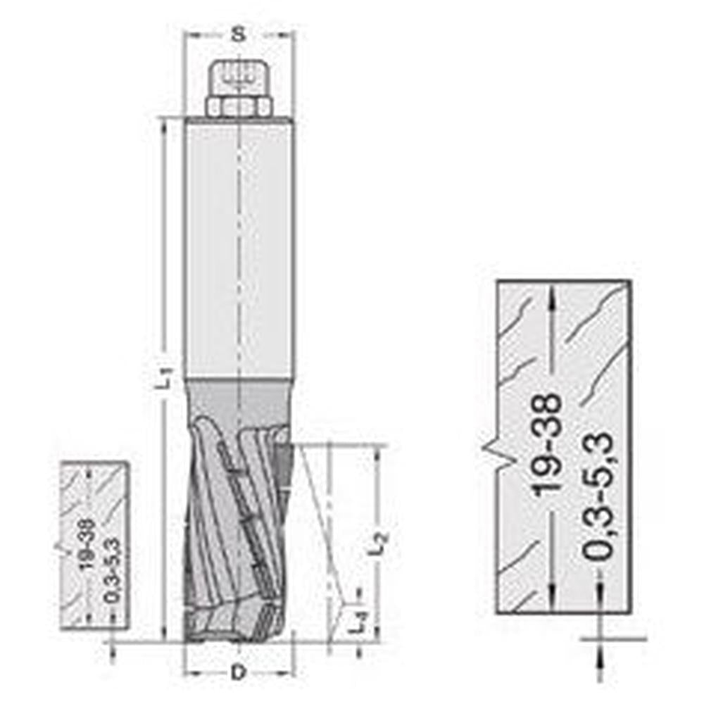 Diamant groeffrezen (DIAMATIC-PLUS) DP Z=3 15552 spiraalvormig
