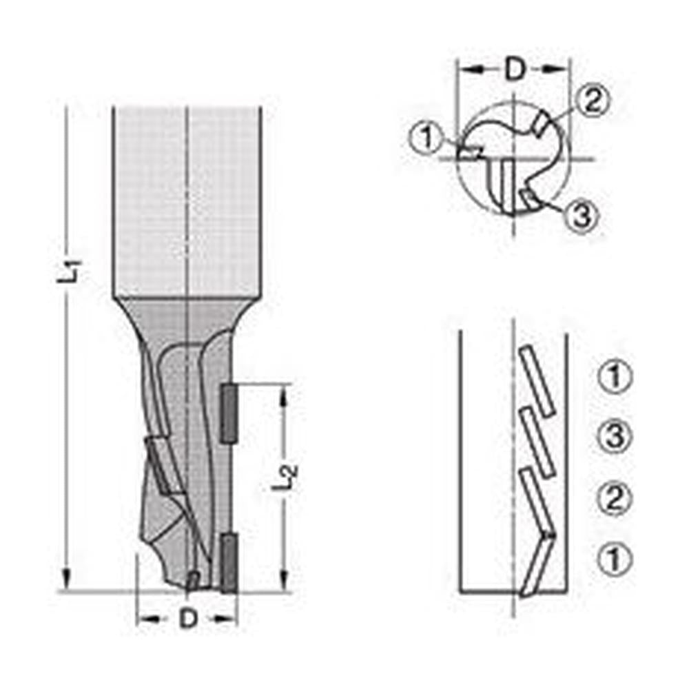 Diamant groeffrezen (DIANOVA-PLUS) DP Z=1+1