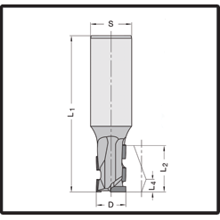 Diamant groeffrezen (DIASTART) DP Z=1+1 12006 met 2-vleugels