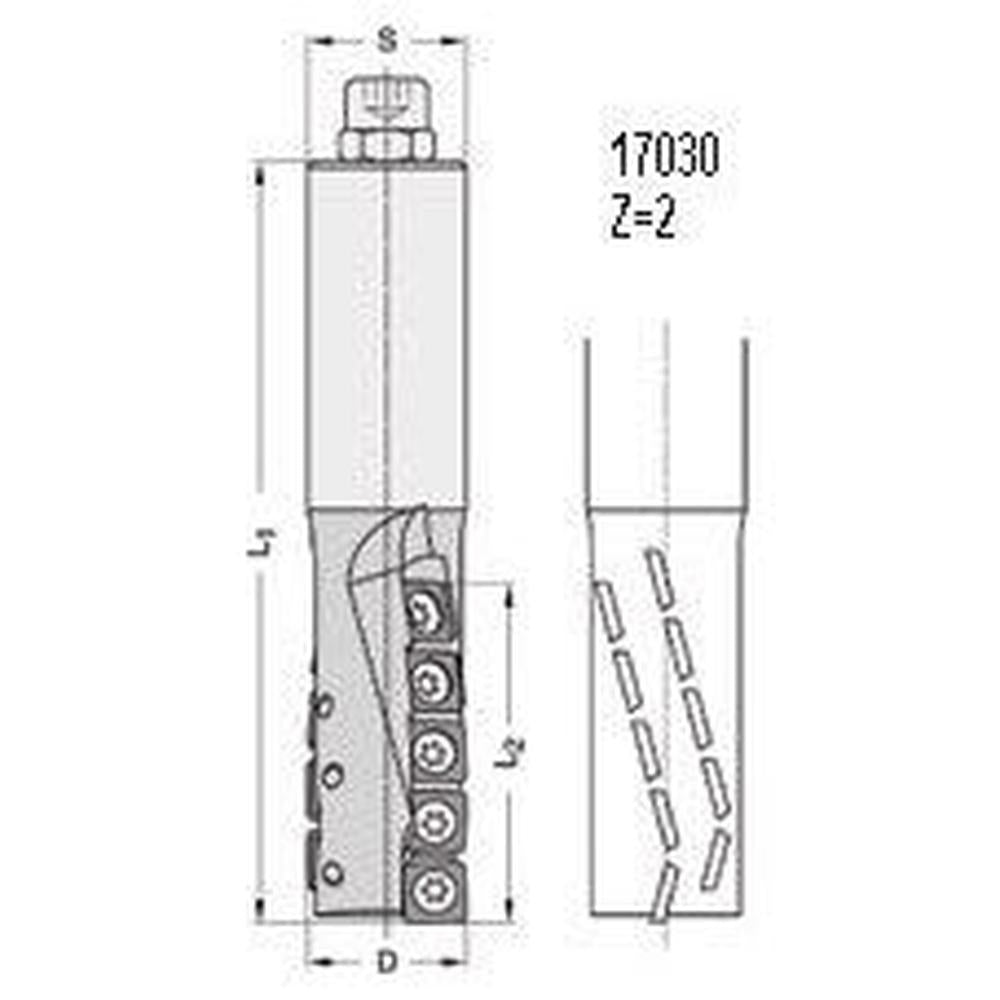 FOURCUT-Schrobfrezen DP Z=2 17030 met DP-keermessen