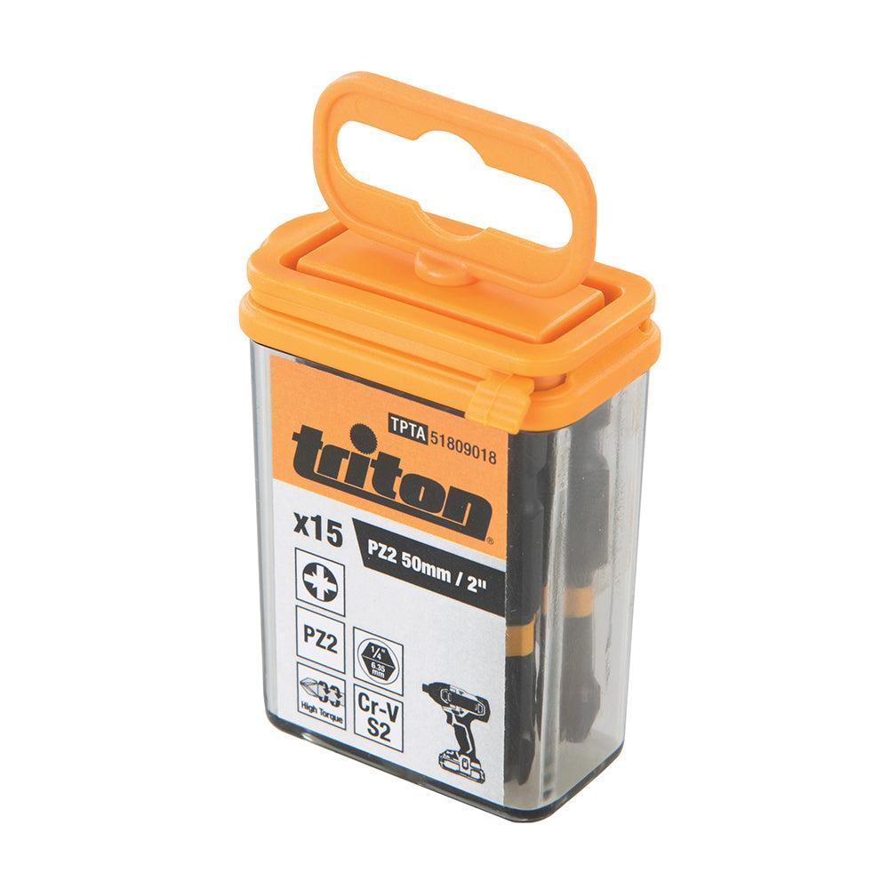 Triton - Pozidriv impact schroefbit, 15 pk. PZ2, 50 mm