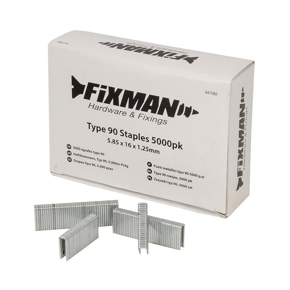 Fixman - Type 90 nietjes, 5000 pk. 5,80 x 16 x 1,25 mm