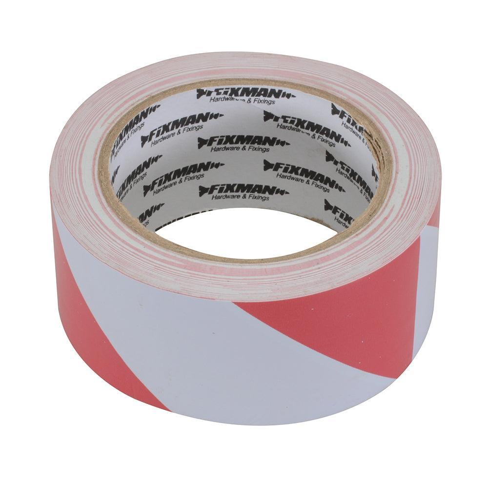 Fixman - Veiligheidstape 50 mm x 33 m, rood/wit