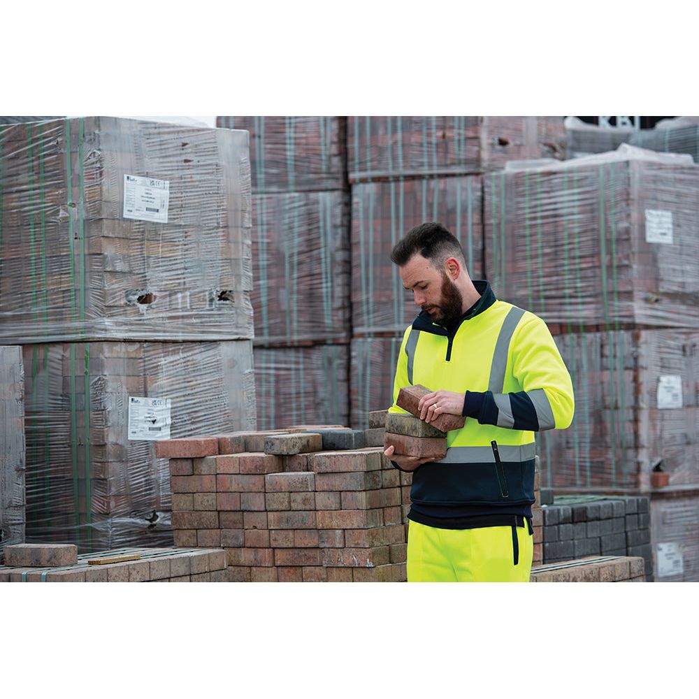 Tough Grit - Tweekleurig Hi-Vis sweatshirt, geel/blauw Maat XL