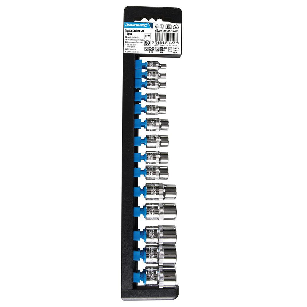 Silverline - 14-delige Trx E4 - E24 EXT doppen set E4 - E24