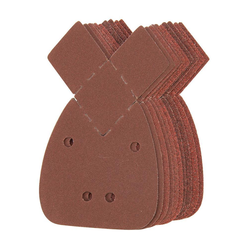 Silverline - 140 mm klittenband delta schuurvellen & 2 punten, 10 pk. 2 x 40, 2 x 60, 2 x 80, 2 x 120, 2 x 240 k