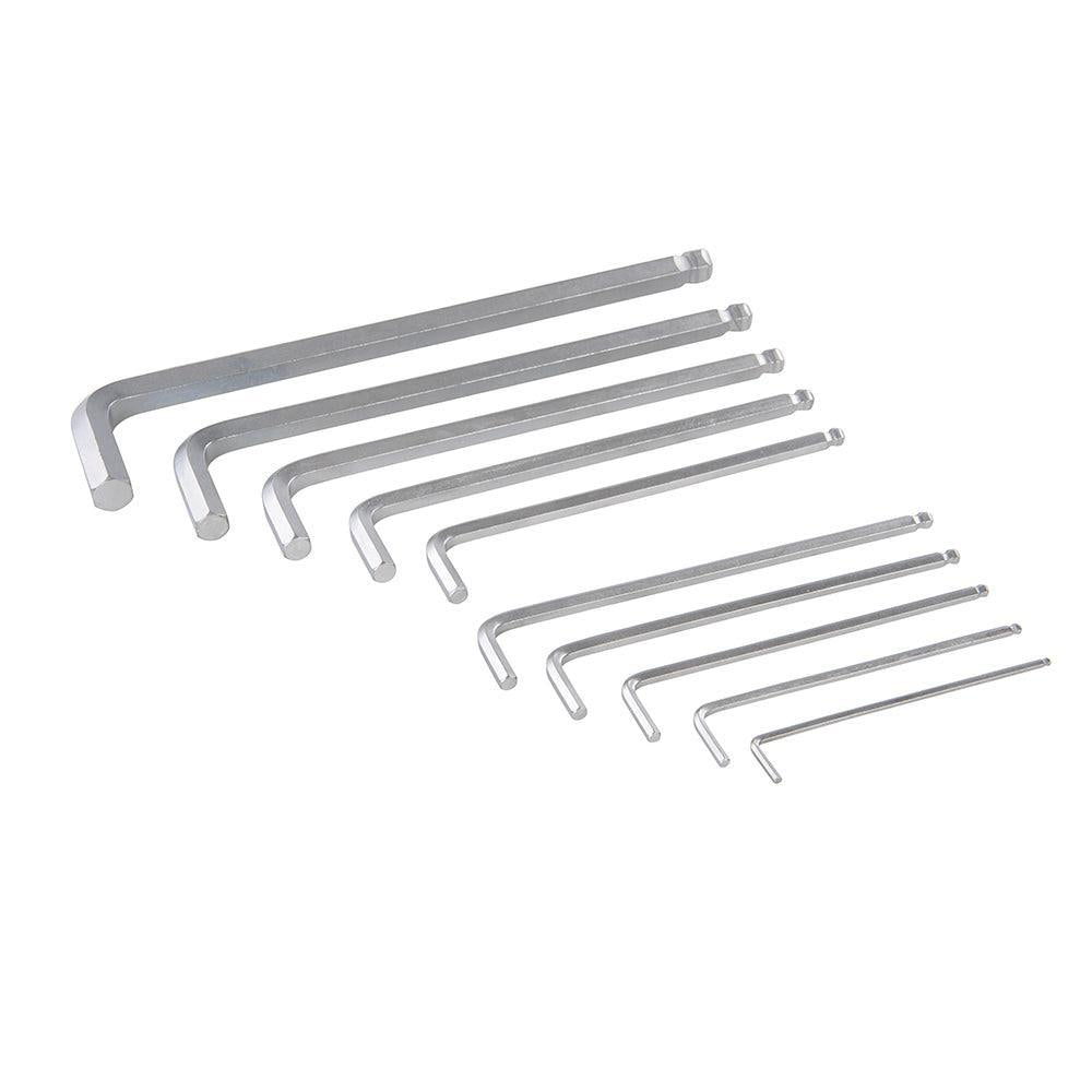 Silverline - 10-delige balkop zeskantsleutel set, extra lang 3 - 17 mm