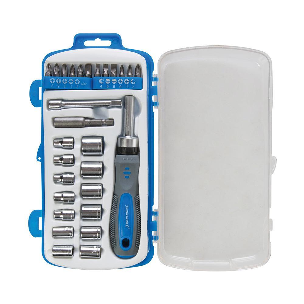 Silverline - 28-delige doppen en aandrijf set