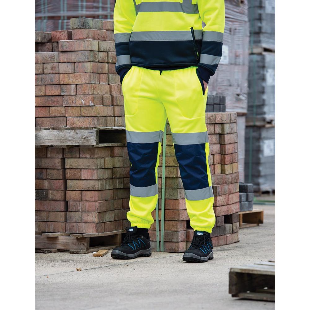 Tough Grit - Tweekleurige Hi-Vis joggingbroek, geel/blauw Maat XL