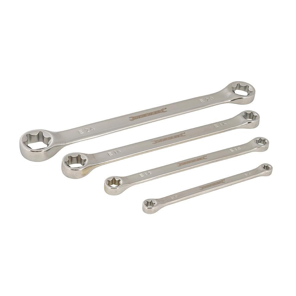 Silverline - 4-delige Trx ringsleutel set E6 - E24