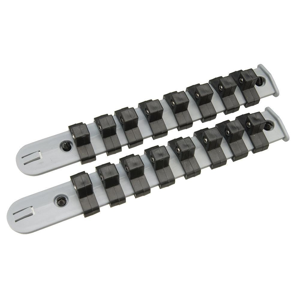 Silverline - 2-delige dophouderrail set 3/8"