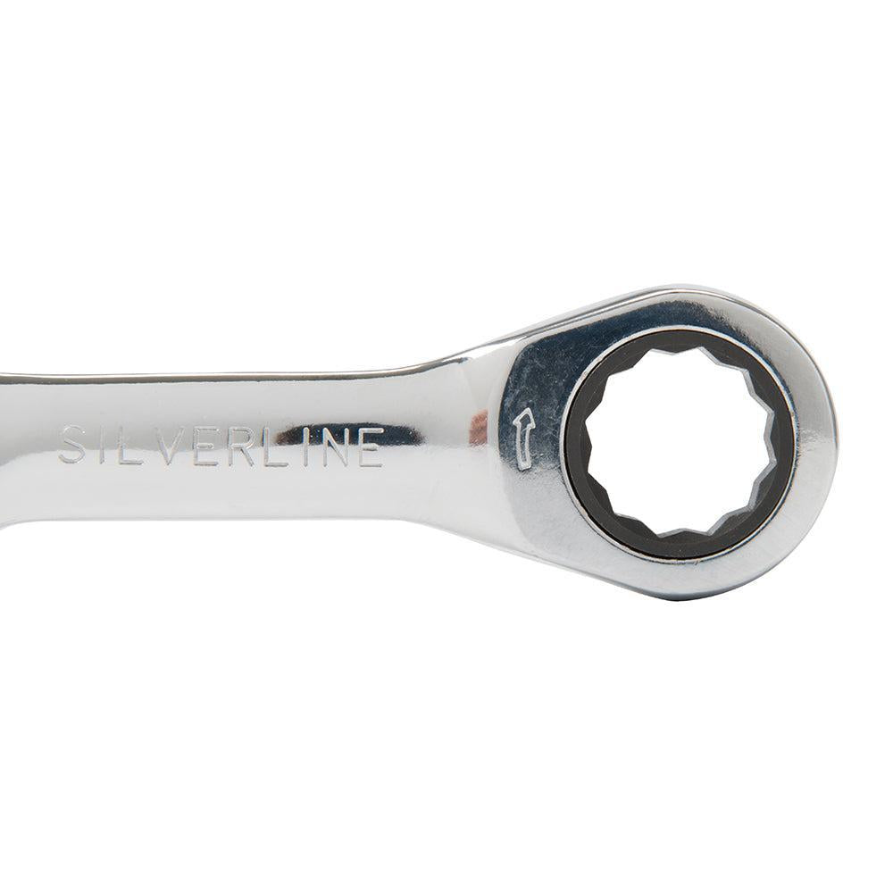 Silverline - 7-delige korte steek-ringratelsleutel set 8 - 19 mm