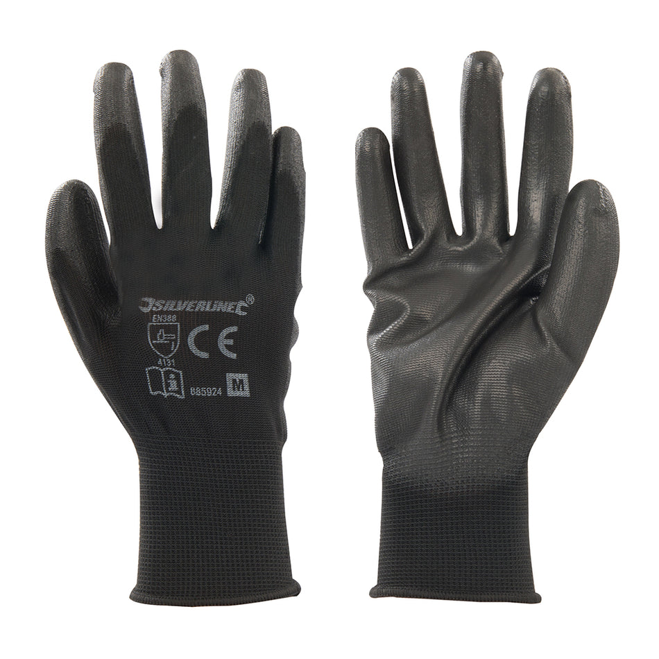 Silverline - PU Handschoen met zwarte handpalm