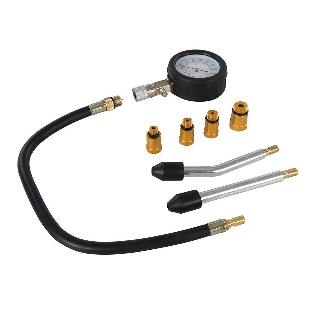 Silverline - 8-delige compressietester set voor benzinemotoren 0 - 300 psi