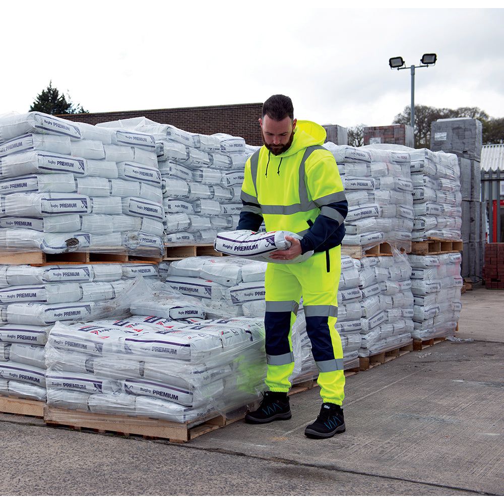 Tough Grit - Tweekleurige Hi-Vis joggingbroek, geel/blauw Maat M