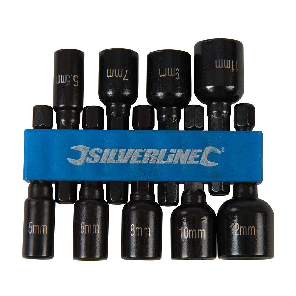 Silverline - 9-delige magnetische dopsleutel set 5 - 12 mm