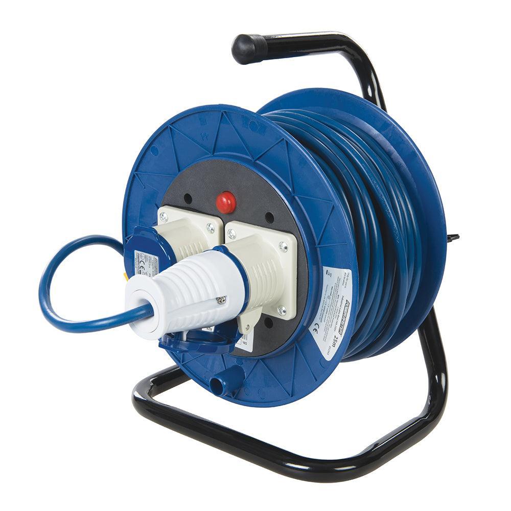 Powermaster - Vrijstaande industriële kabelhaspel, 16 A 230 V 2-voudig, 25 m