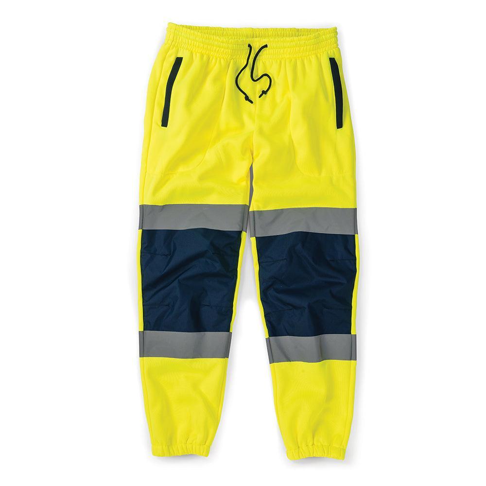 Tough Grit - Tweekleurige Hi-Vis joggingbroek, geel/blauw Maat M