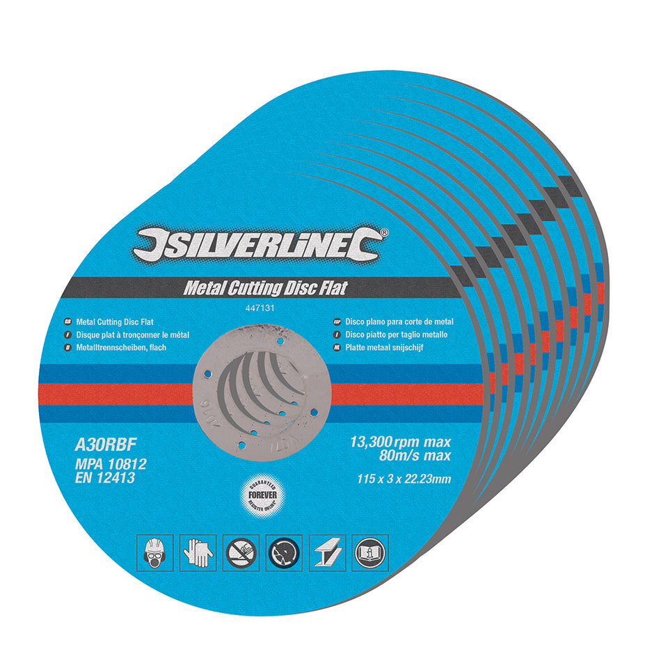 Silverline - Platte metaal snijschijven, 10 pk.