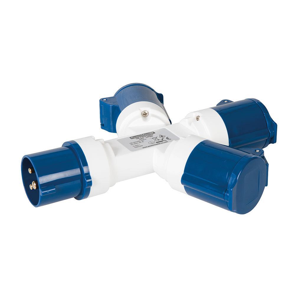 Powermaster - 16 A 3-voudige industrieel stopcontact 230 V, 3-polig