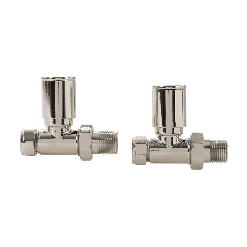 Plumbob - Rechte handdoekradiatorkranen, 2 pk. 15 mm