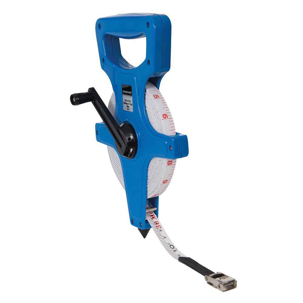 Silverline - Landmeterrolmaat met open spoel 30 m x 13 mm