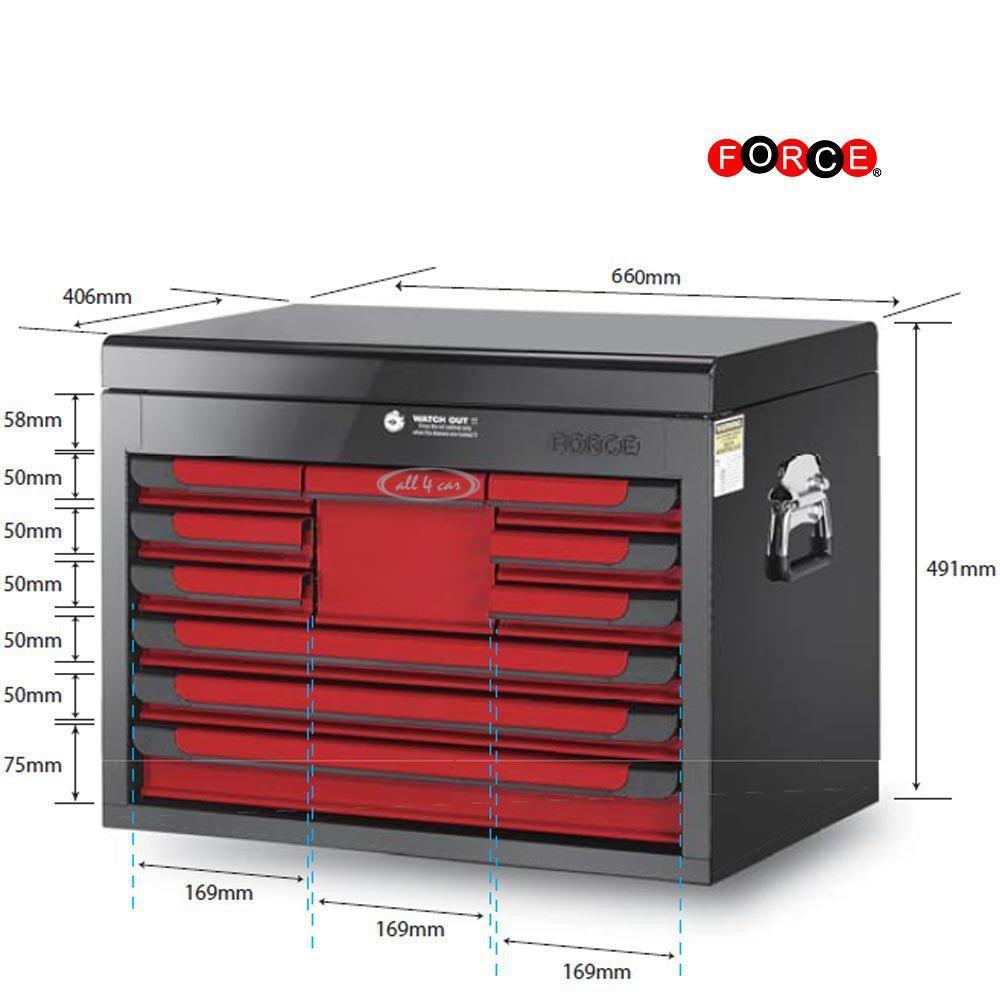 Glory red & black 10-drawer top chest with 297pcs tools (S&M)